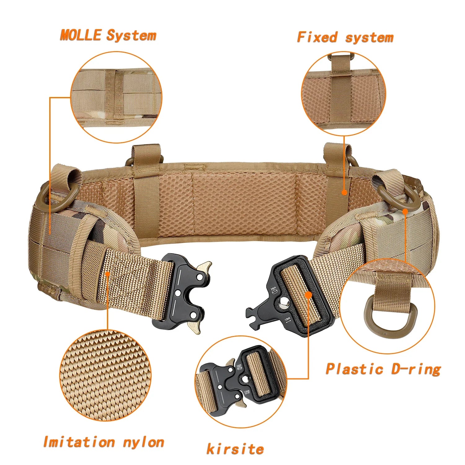 Ceinture Tactique MOLLE Réglable – Boucle à Dégagement Rapide | Ceinture de Combat Multifonction pour Activités Outdoor - BLACKBEARD OUTDOOR INDUSTRIES