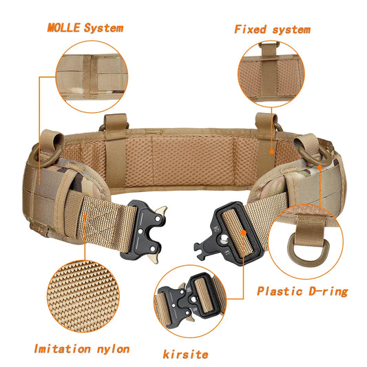 Ceinture Tactique MOLLE Dégagement Rapide – Ajustable Outdoor Combat & CS