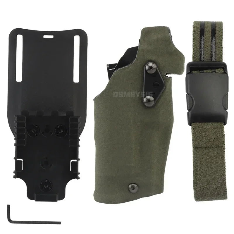 Holster Tactique Glock 17 Gen4 / G19 + X300/X300U – Verrouillage Rapide, Intérieur Floqué, Sangle Cuisse | Droitier | 5 Coloris - BLACKBEARD OUTDOOR INDUSTRIES