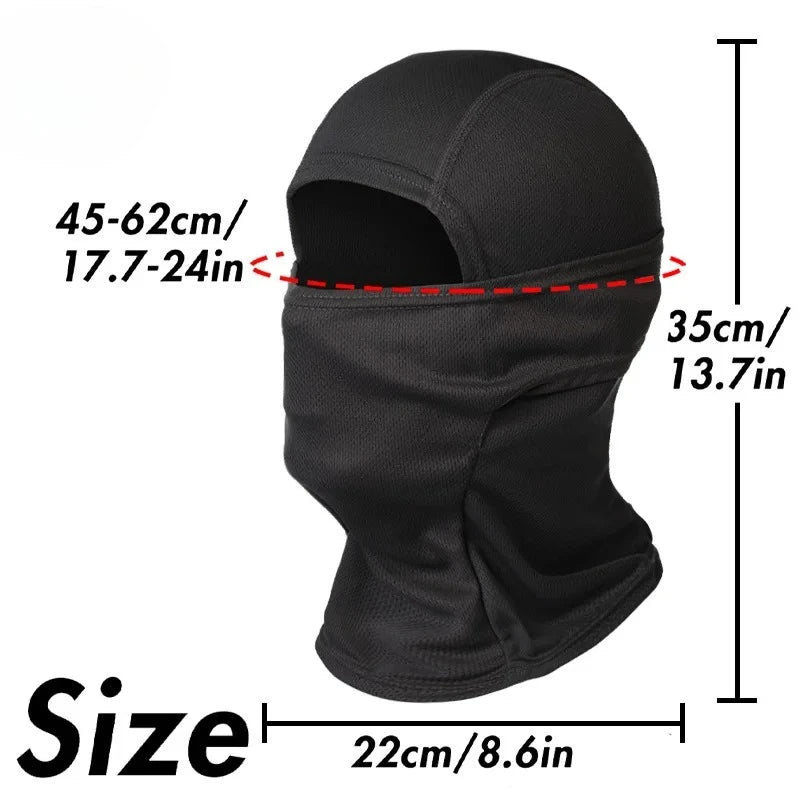 Cagoule intégrale en mesh respirant, protection visage outdoor