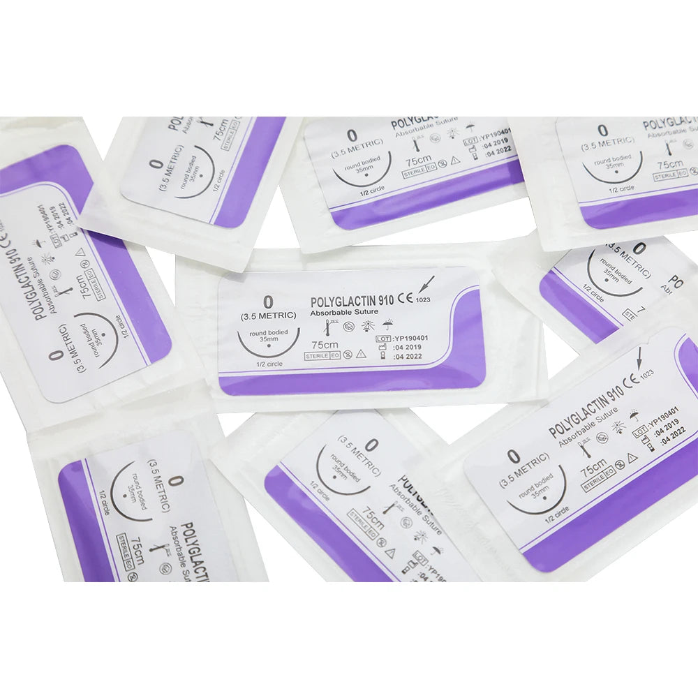 Fil de Suture Vétérinaire Stérile – Absorbable & Non Absorbable – Chats & Chiens – Vicryl, Catgut, Nylon, Soie 0 à 6-0
