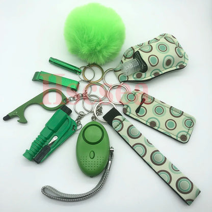 Kit porte-clés de sécurité femme 10 pièces avec dragonne