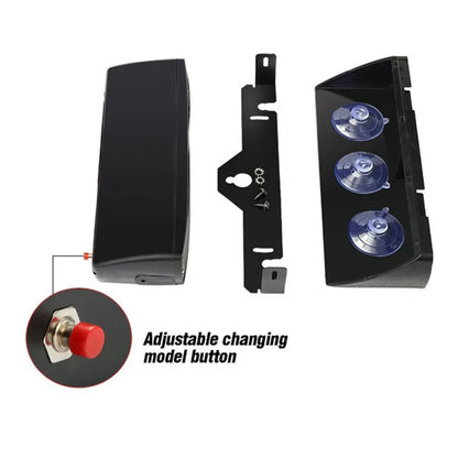 Feux Stroboscopiques LED Police – Barre Lumineuse d'Urgence 16 LED Pare-Brise 12V | 18 Modes Flash - BLACKBEARD OUTDOOR INDUSTRIES