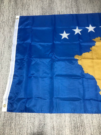 Drapeau du Kosovo 90x150 cm (3x5 ft) - Imprimé Polyester - Bannières à Pénétration Double - Drapeau Suspendu pour Décoration BLACKBEARD OUTDOOR INDUSTRIES