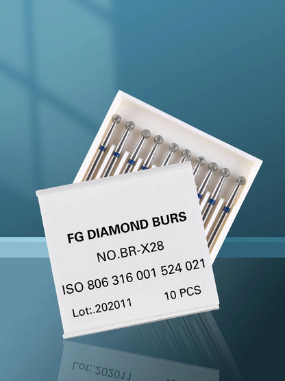 AZDENT 10 pcs Fraises Diamantées Dentaires – Type Boule FG 1,6 mm, 25 mm pour Turbine Haute Vitesse Ma boutique