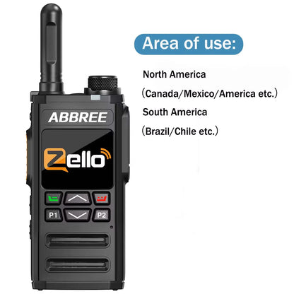 Talkie-Walkie Réseau ABBREE GP-268 – 4G SIM, Zello, Portée Mondiale, Batterie 5000 mAh