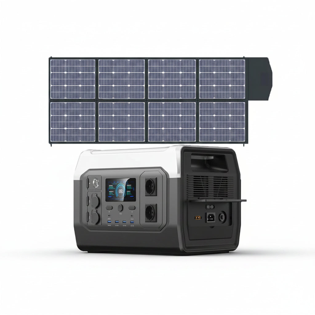 Station d'énergie portable XP1000 1024Wh avec batterie Lifepo4, fonction UPS et panneaux solaires pliables de 400W et 200W - BLACKBEARD OUTDOOR INDUSTRIES