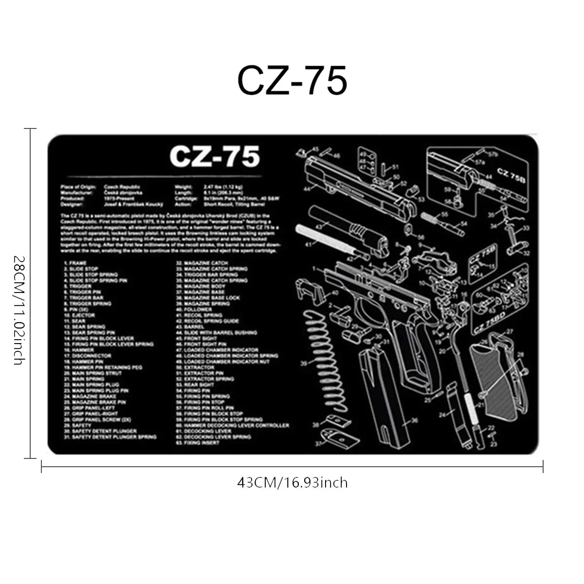 Tapis de Nettoyage pour Arme | Tapis Souris Multi-Armes – AR15, AK47, Remington 870, Glock, CZ75, P226, 1911… - BLACKBEARD OUTDOOR INDUSTRIES