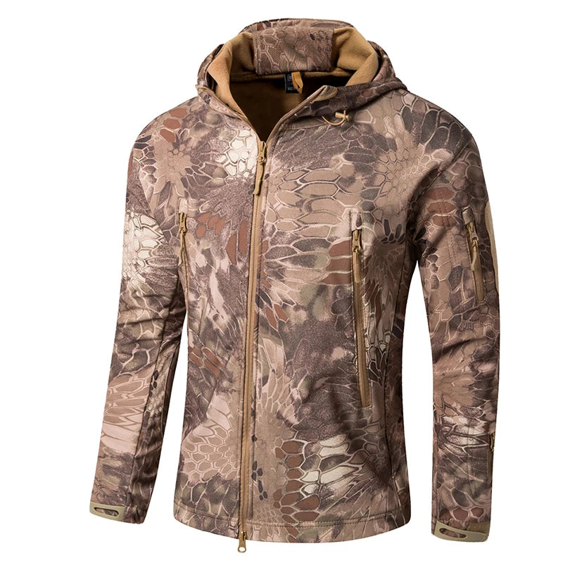 Outdoor TAD Men Military Tactical Hiking Jacket Lurker Shark Skin Softshell Outdoor Hunting Coat Hooded Multicam Camo Outerwear BLACKBEARD OUTDOOR INDUSTRIES