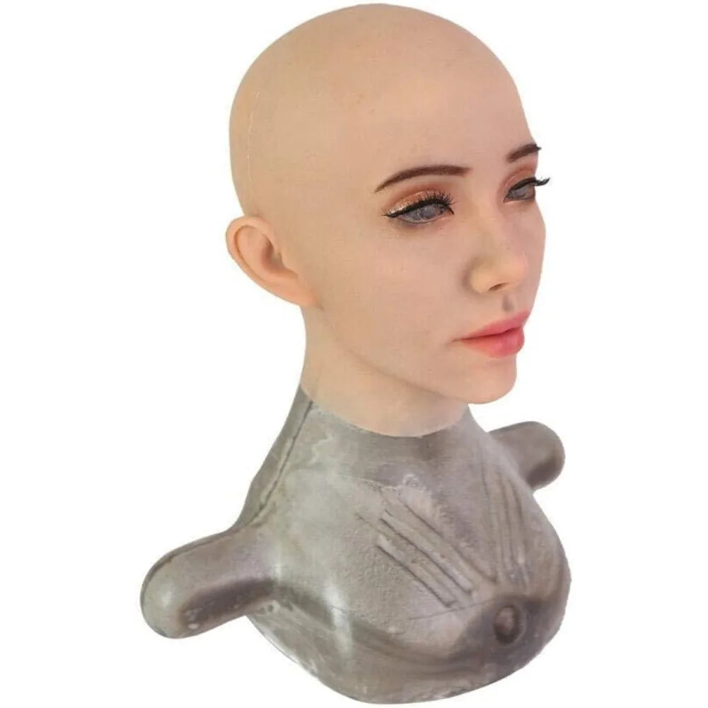 Masque intégral visage féminin en silicone souple