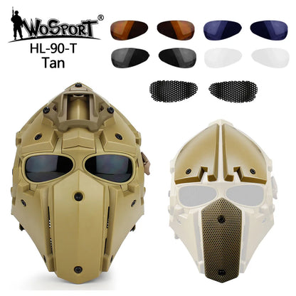 Casque tactique intégral HL-90 pour airsoft, 54–64 cm