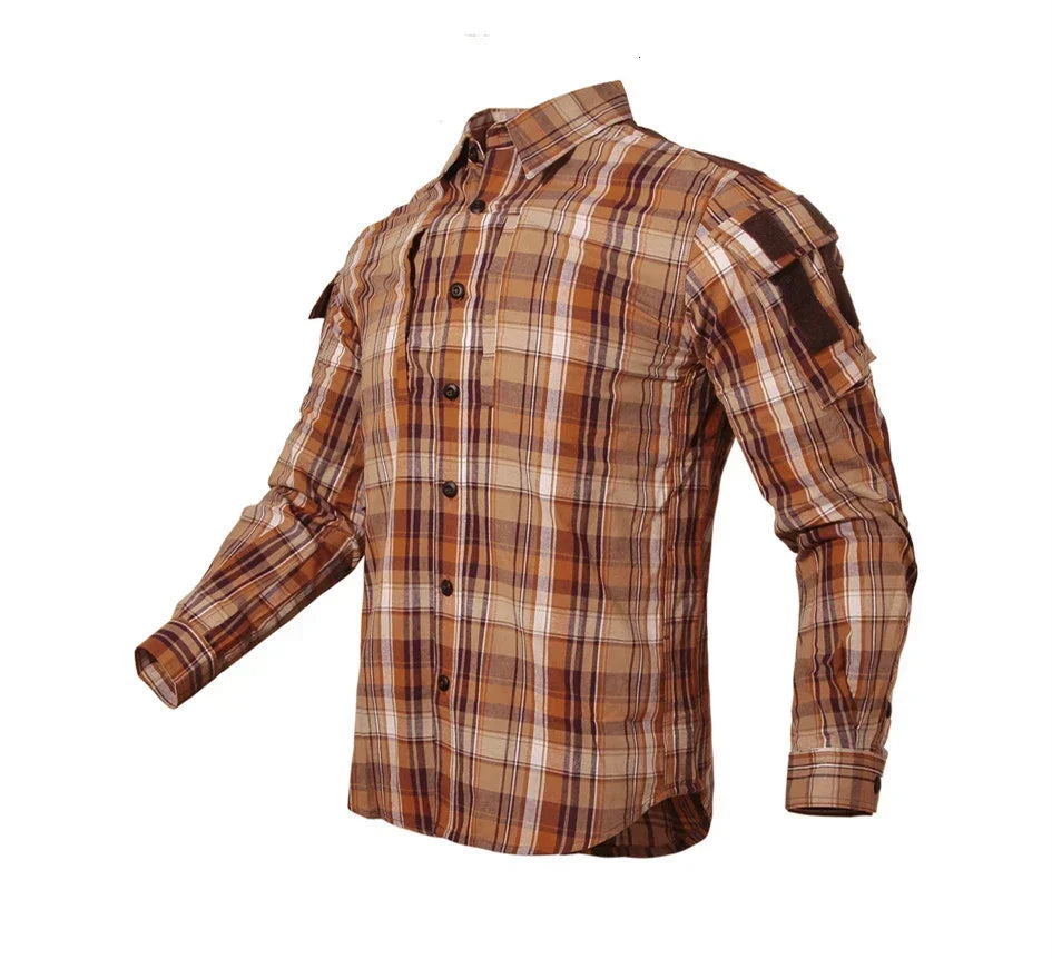 Chemise Tactique À Carreaux Homme & Femme – Coton Respirant, Manches Longues | Randonnée Chasse Airsoft - BLACKBEARD OUTDOOR INDUSTRIES