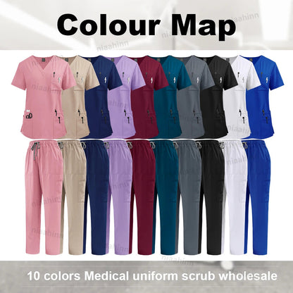 Uniforme Médical de Haute Qualité pour Femmes - Ensemble de Blouse et Pantalon pour Infirmière, Scrubs Unisexe BLACKBEARD OUTDOOR INDUSTRIES