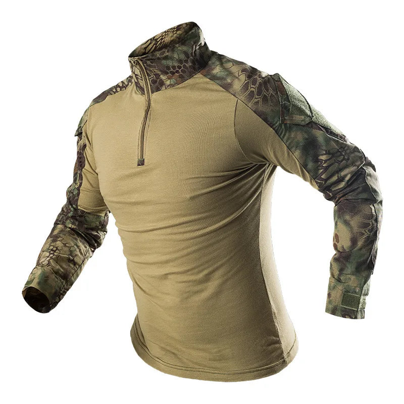 T-shirt Homme Manches Longues Outdoor — Modèle Patchwork Résistant - BLACKBEARD OUTDOOR INDUSTRIES