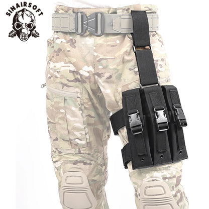 Porte-chargeur MP5 de cuisse triple en nylon 600D