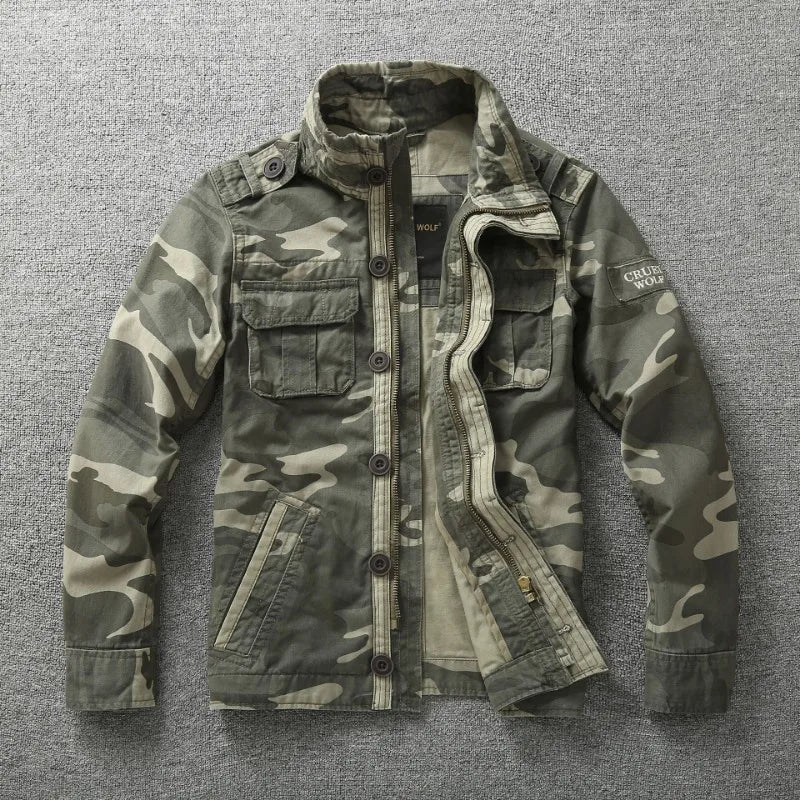 Veste Militaire vintage Camouflage Homme – Décontractée & Résistante | Printemps & Automne - BLACKBEARD OUTDOOR INDUSTRIES