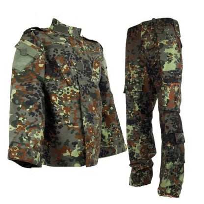 Ensemble treillis Flecktarn, veste et pantalon tactiques