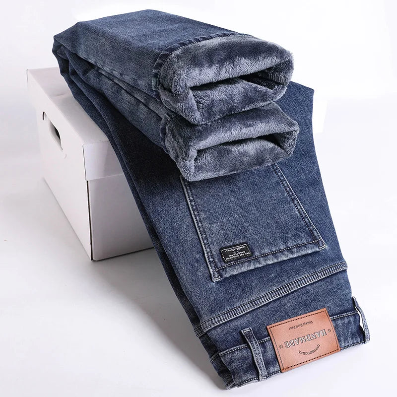 Jeans d'Hiver pour Homme - Coupe Slim Droite, Élastiques, Fleece Intérieur Chaud BLACKBEARD OUTDOOR INDUSTRIES