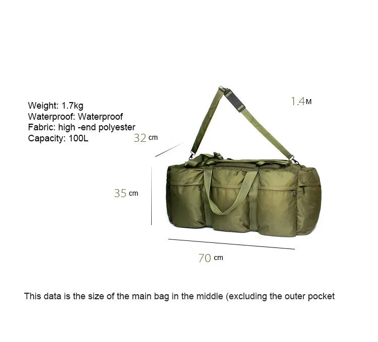 Sac à Dos Super Grand Volume 100L - Imperméable - Camping, Randonnée, Voyage - Unisexe - BLACKBEARD OUTDOOR INDUSTRIES