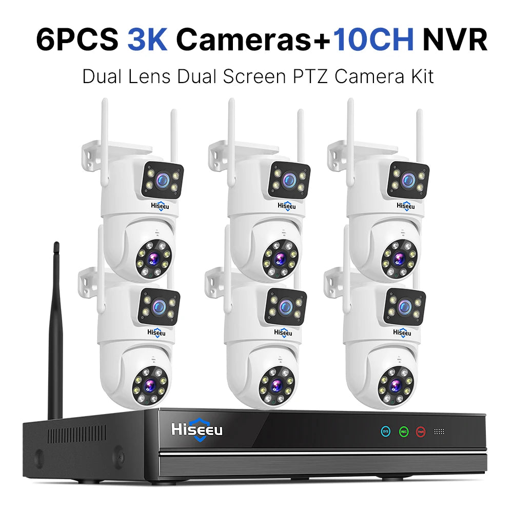 Kit Vidéosurveillance Sans Fil 3K 6MP — NVR 10 Canaux WiFi avec Caméras IP Extérieures - BLACKBEARD OUTDOOR INDUSTRIES
