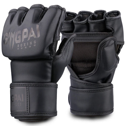 Mitaines MMA Sans Doigts Cuir PU – Gants Sac de Frappe / Kickboxing / Muay Thai – M & L - BLACKBEARD OUTDOOR INDUSTRIES