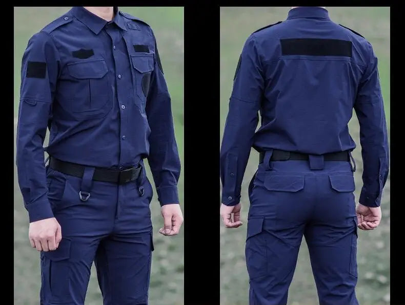 Tenue de Garde Sécuritaire - Uniforme Police en Tissu à Séchage Rapide, Costume de Travail Noir/Bleu pour Homme - BLACKBEARD OUTDOOR INDUSTRIES