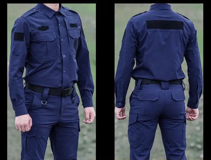 Tenue de Garde Sécuritaire - Uniforme Police en Tissu à Séchage Rapide, Costume de Travail Noir/Bleu pour Homme - BLACKBEARD OUTDOOR INDUSTRIES