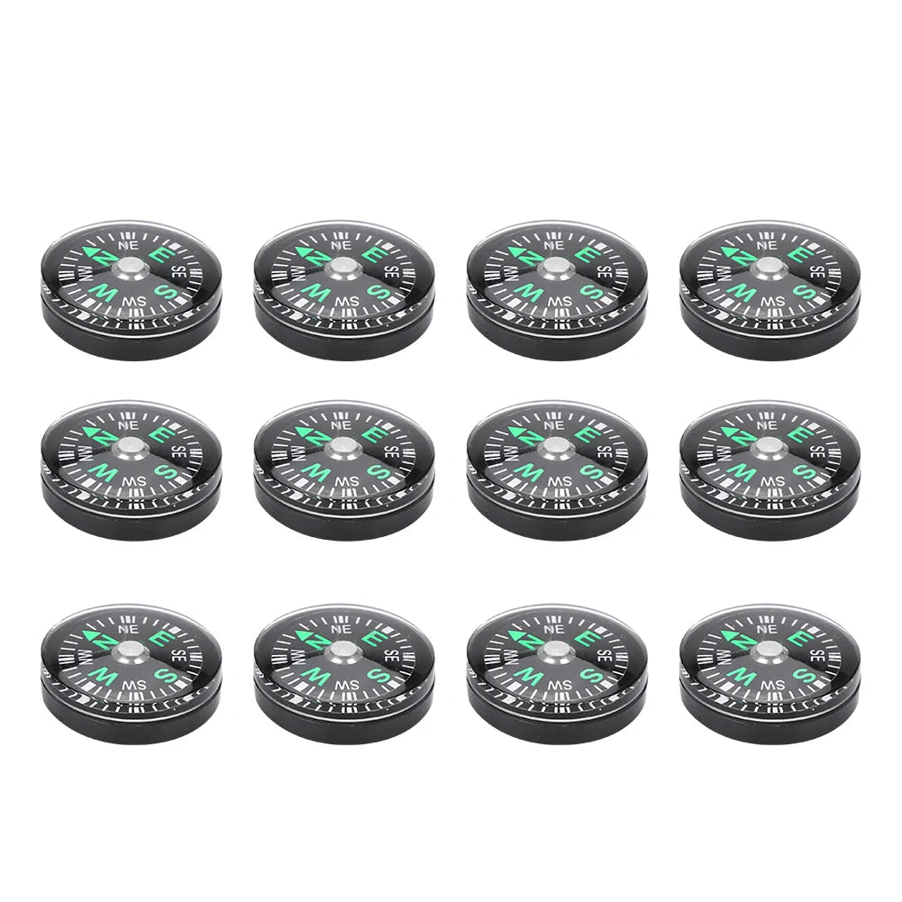 12 Pcs Mini Boussoles de Poche 20mm – Compas à Huile pour Randonnée, Camping et Activités Outdoor - BLACKBEARD OUTDOOR INDUSTRIES