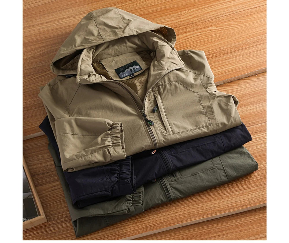 Veste Homme de Randonnée Étanche DIMUSI Coupe-Vent Respirant - BLACKBEARD OUTDOOR INDUSTRIES