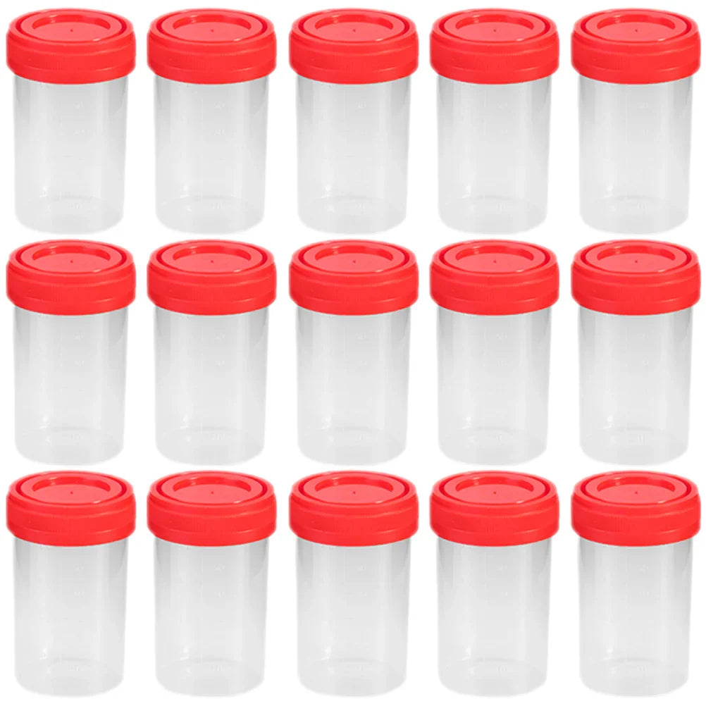 15 Pcs Gobelets Échantillons Urine Plastique avec Graduations et Couvercles Ma boutique