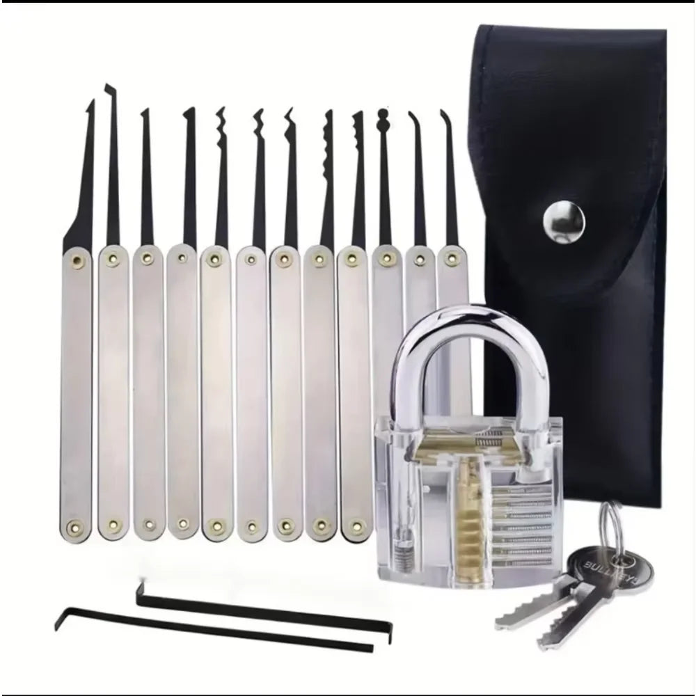 Kit de crochetage 12/18/24/32/33 pièces avec serrure transparente - BLACKBEARD OUTDOOR INDUSTRIES