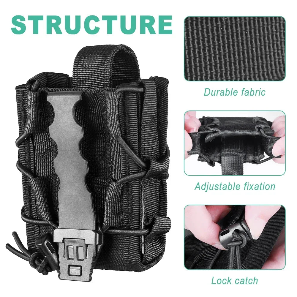 Holder Tactique pour Menottes - Poche MOLLE Universelle pour Menottes Standard avec Système de Libération Rapide BLACKBEARD OUTDOOR INDUSTRIES