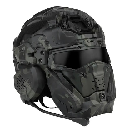 Casque airsoft tactique HL-99 avec masque relevable et ventilation anti-buée