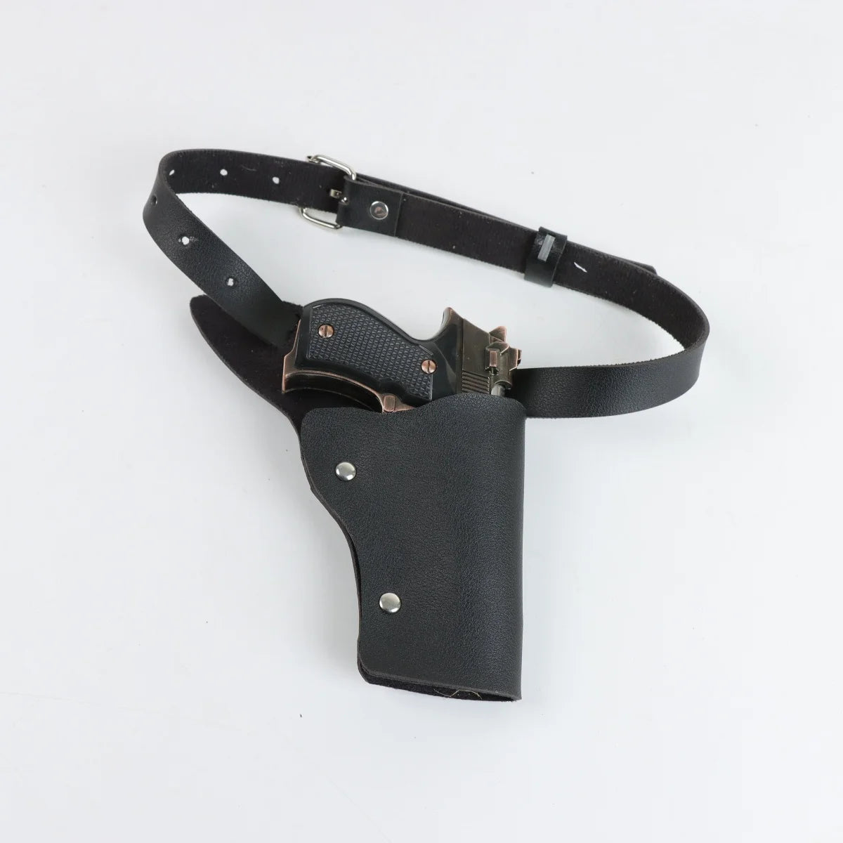Holster de cuisse noir réglable en simili cuir