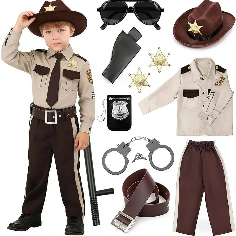 Costume Policier Garçon Cosplay – Uniforme Police Classique Halloween & Scène - BLACKBEARD OUTDOOR INDUSTRIES