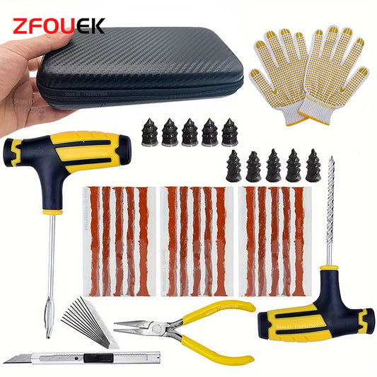 ZFOUEK Kit de Réparation de Pneu Voiture – Kit Complet d'Urgence avec Mèches, Colle, Outils, Boîte de Rangement - BLACKBEARD OUTDOOR INDUSTRIES