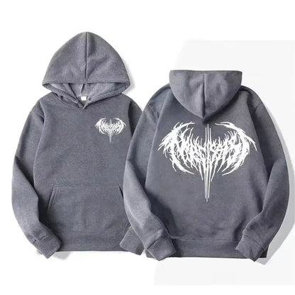 Sweat à capuche gothique femme imprimé, coupe ample
