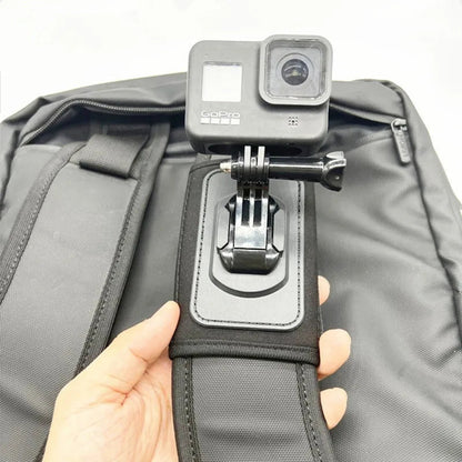 Support de Caméra 360° pour Bandoulière de Sac à Dos - Fixation pour GoPro, DJI Action, Insta360 et Plus BLACKBEARD OUTDOOR INDUSTRIES