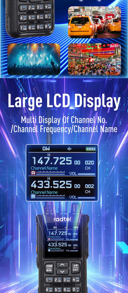 Talkie-Walkie Radtel RT-900 Ham Radio Full Band 8W – 256 Canaux, Air Band, Programmation Bluetooth (Optionnelle) - BLACKBEARD OUTDOOR INDUSTRIES