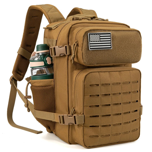 Sac à Dos Tactique 25L ReFire Gear – MOLLE Laser Cut, Polyester 900D, Porte-Gourde, Fitness Randonnée