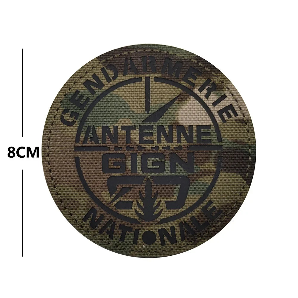 Patch PVC GIGN Gendarmerie France IR Réfléchissant – Hook & Loop | Brassard & Épaulette
