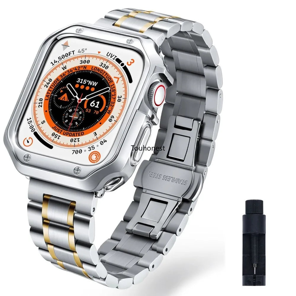 Bracelet en Acier Inoxydable pour Apple Watch – Bandes Métalliques pour iWatch Ultra / Series 10/9/8/7/6/5/4/3/SE BLACKBEARD OUTDOOR INDUSTRIES