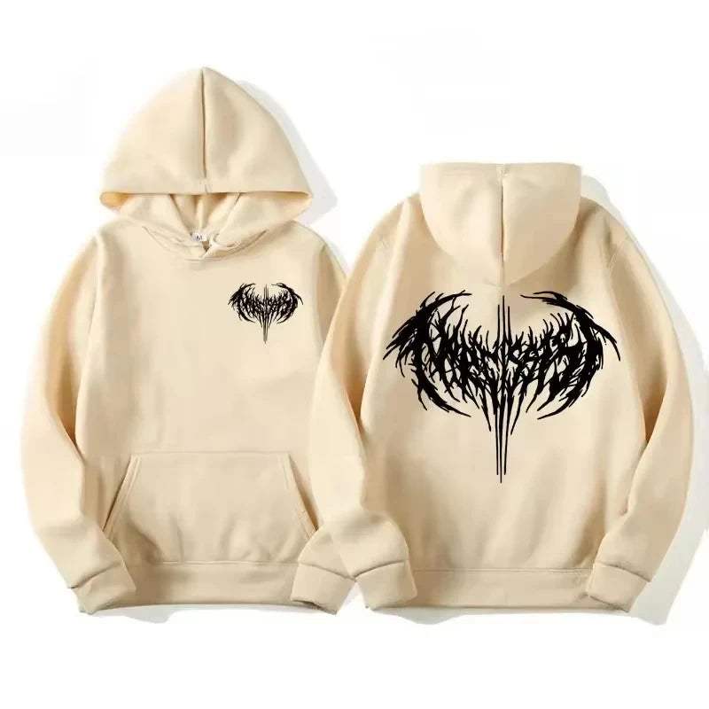 Sweat à capuche gothique femme imprimé, coupe ample