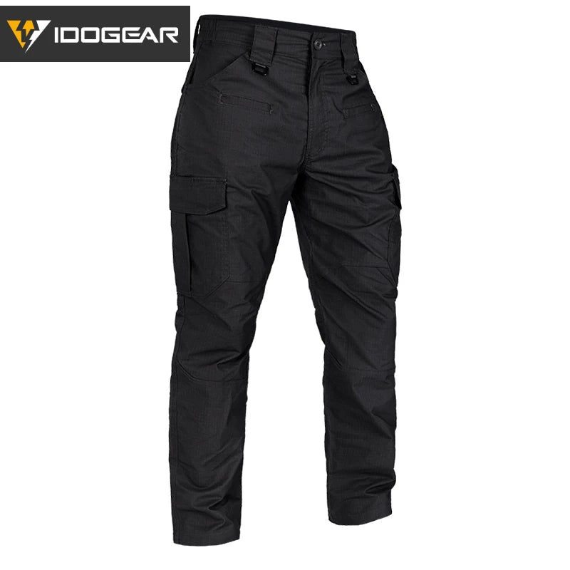 pantalon tactique idogear stretch edc noir vue complète