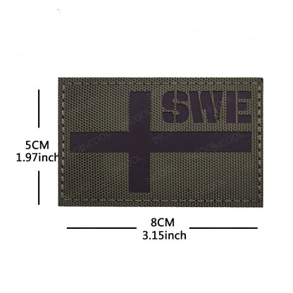 Patch Drapeau Réfléchissant Tactique – Badge Militaire Velcro, 29 Pays, 8x5 cm