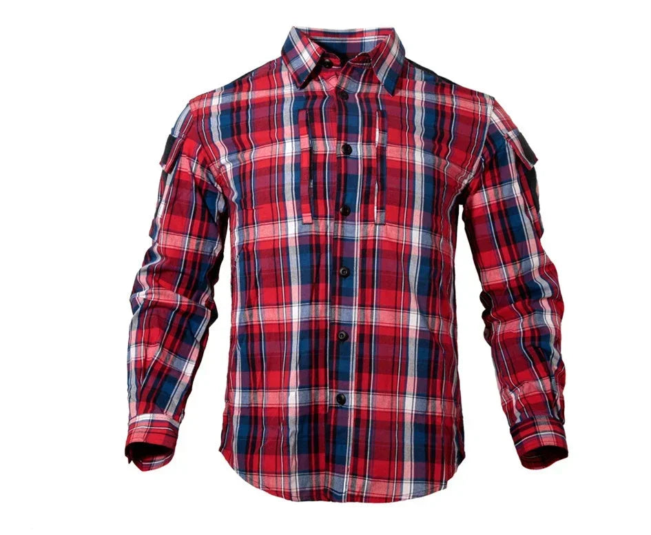 Chemise Tactique À Carreaux Homme & Femme – Coton Respirant, Manches Longues | Randonnée Chasse Airsoft - BLACKBEARD OUTDOOR INDUSTRIES