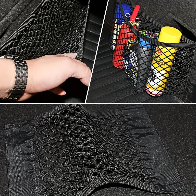 Filet de Rangement Universel Double Maille pour Coffre de Voiture – Anti-Glisse, Fixation Extincteur, Organisation Multi-Usage - BLACKBEARD OUTDOOR INDUSTRIES