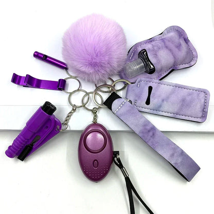 Kit Porte-Clés Défense Personnelle Femme – Alarme Sonore, Bouteille de Voyage, 20 Coloris