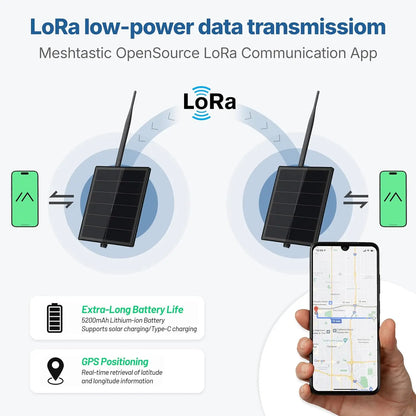 Nœud LoRa Solaire D5L – Meshtastic / Meshcore, IP66, 5W, Heltec T114, nRF52840, SX1262, GPS, 868 MHz
