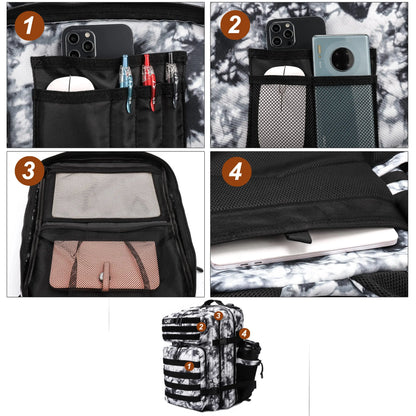 Sac à dos tactique 45 L avec système MOLLE et compartiment PC